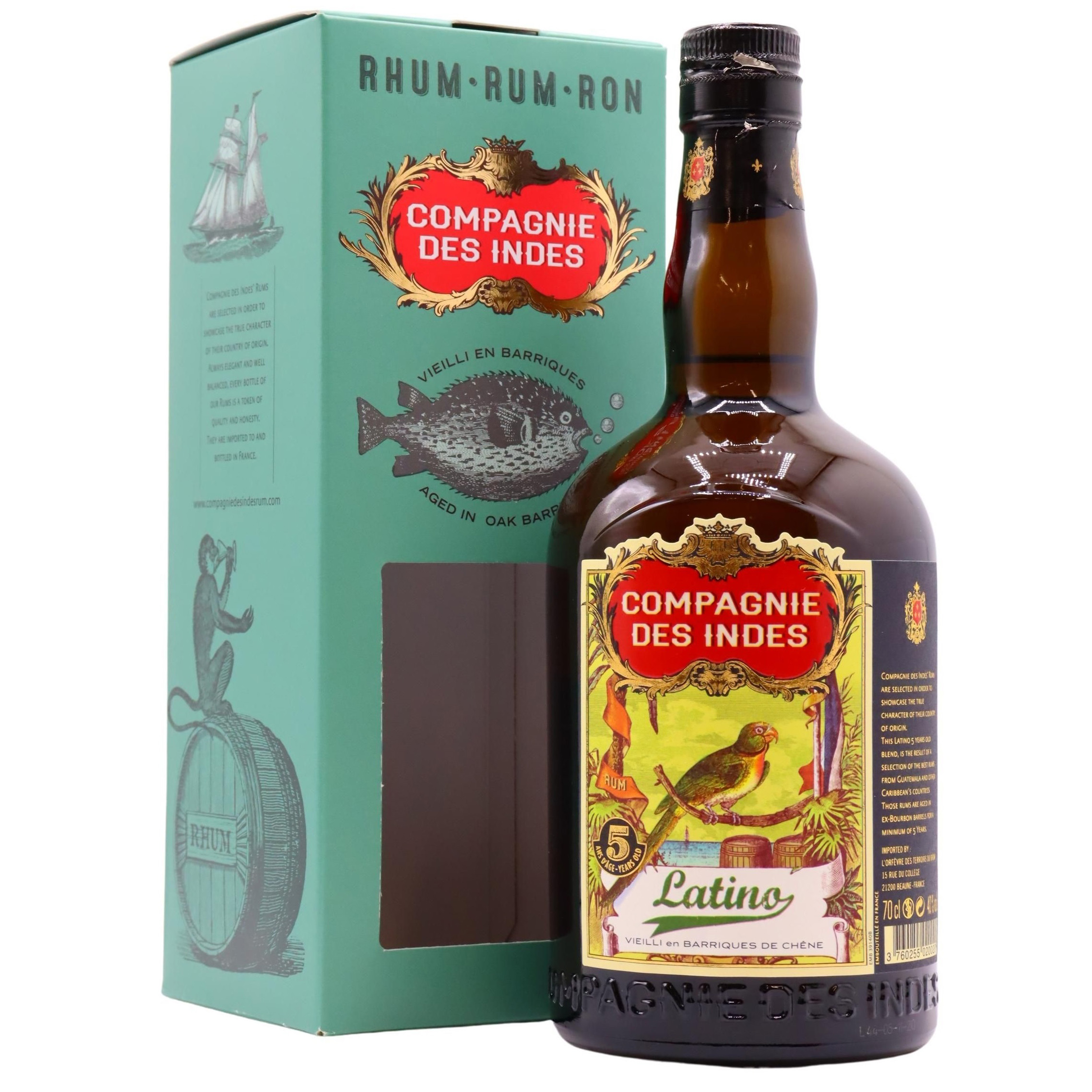 Ром Compagnie des Indes Blend Latino 5 yo, 43%, 0,7 л - фото 1