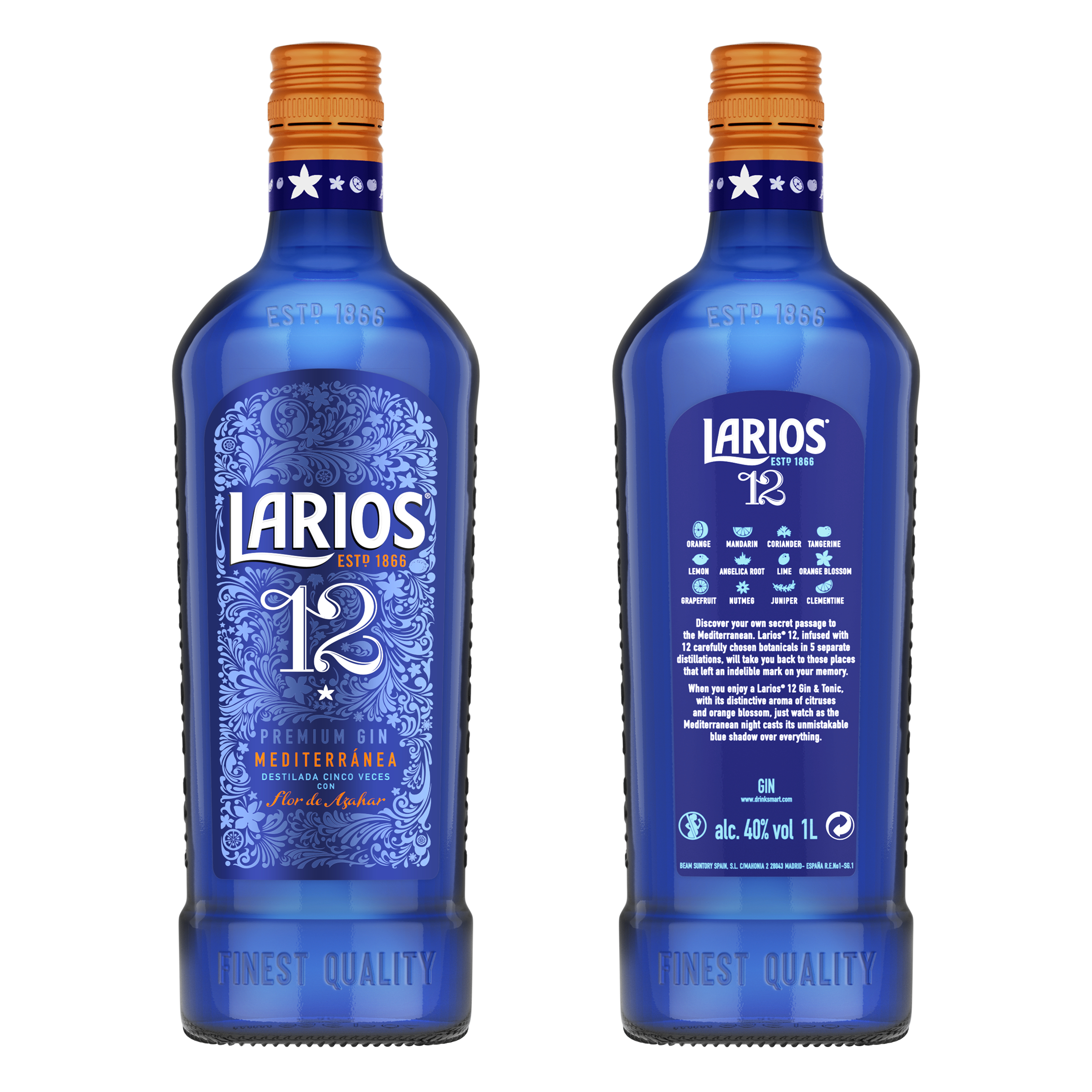 Джин Larios 12 Premium Gin, 40%, 1 л - фото 2