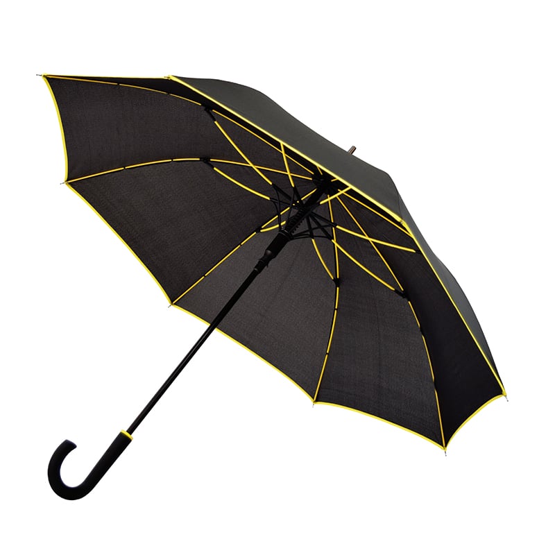 Зонт Bergamo Line, черный с желтым (7130008) - фото 1