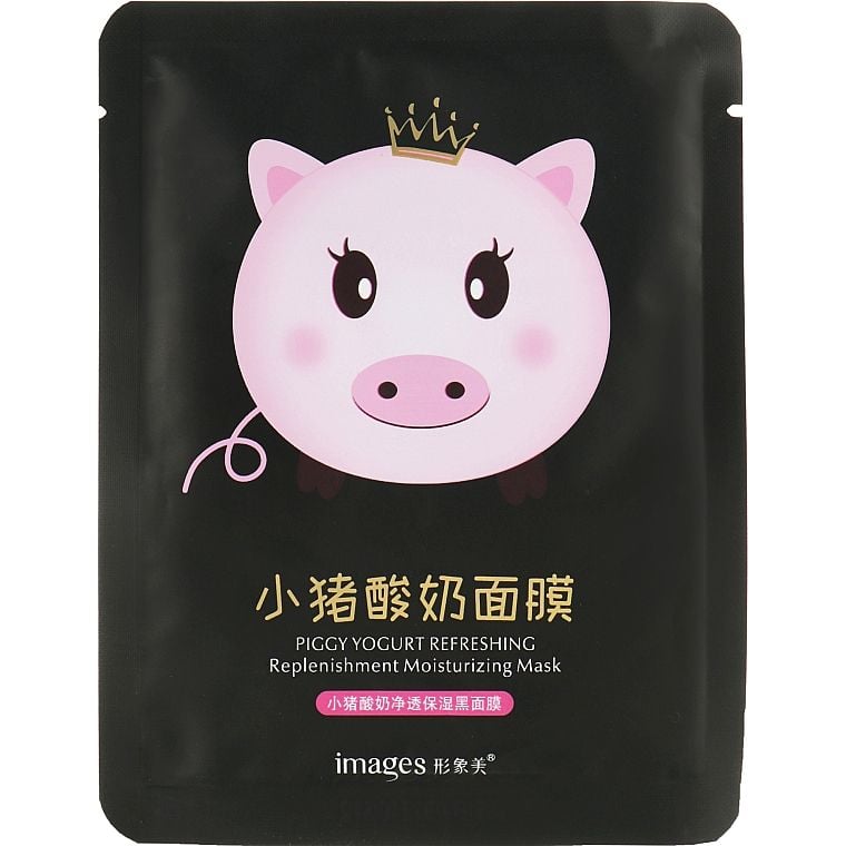 Маска для лица Images Piggy Yogurt Refreshing Black, 25 г - фото 1