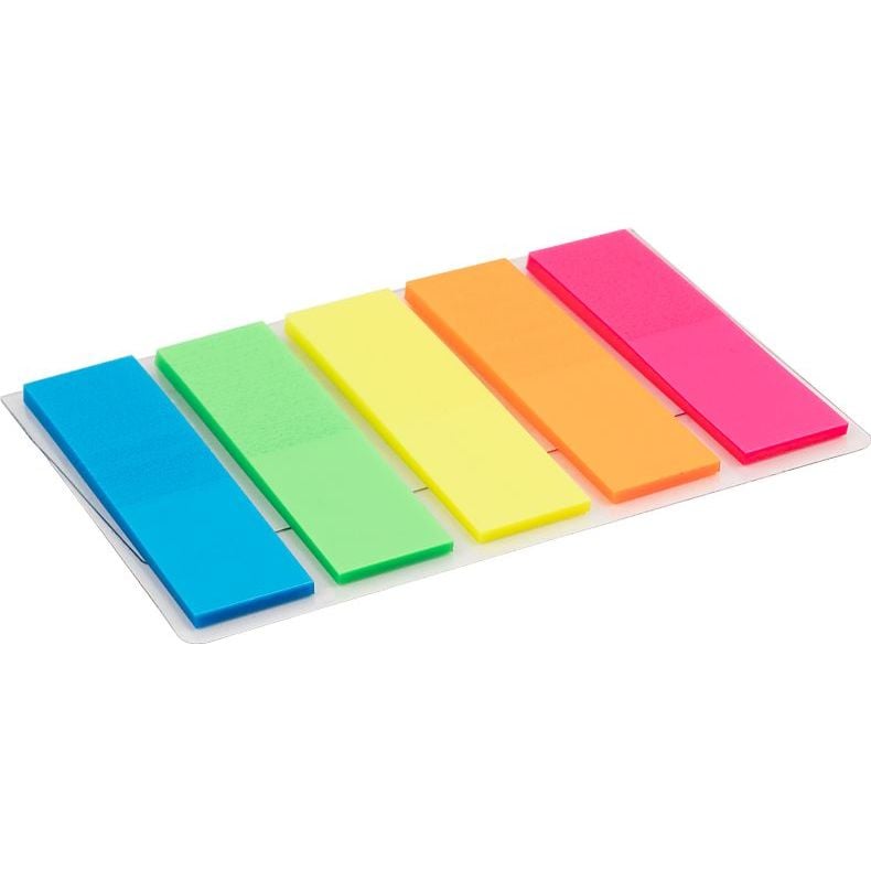Закладки пластикові Axent Delta, 5 кольорів, 12х45 мм, 125 шт. (D2450-01) - фото 2