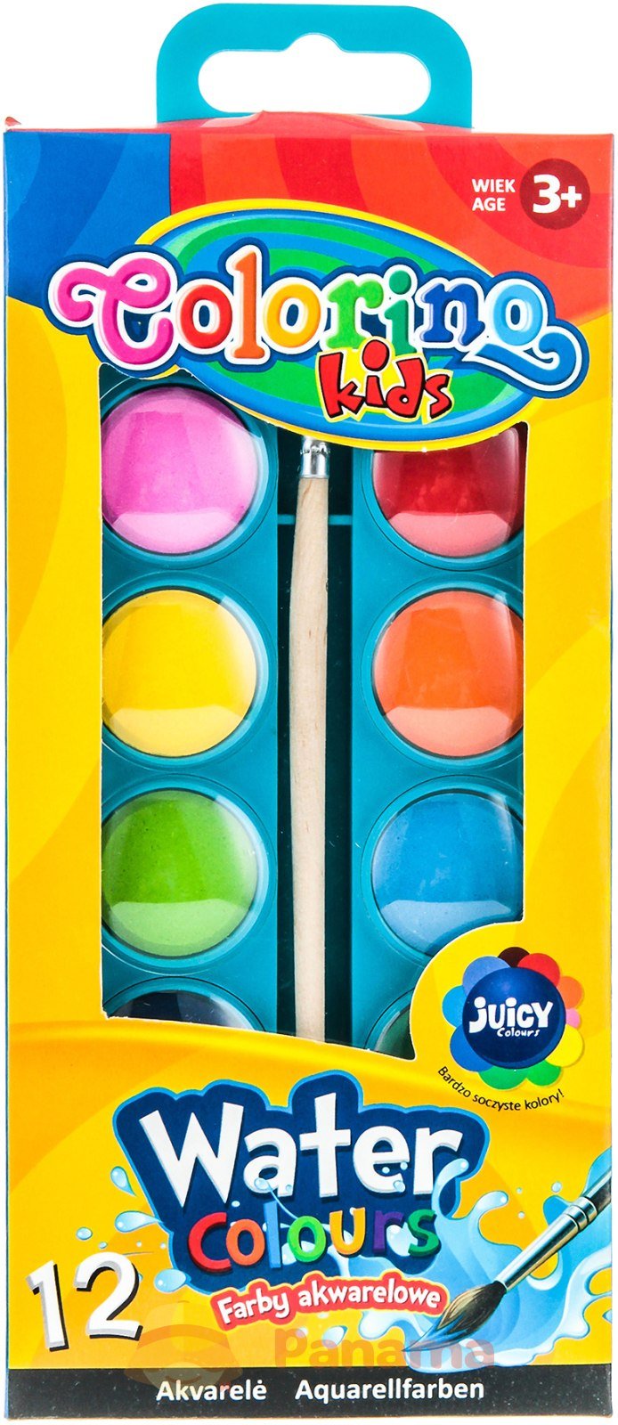 Фарби акварельні Colorino, маленькі таблетки, з пензликом, синій, 12 кольорів (41508PTR) - фото 1