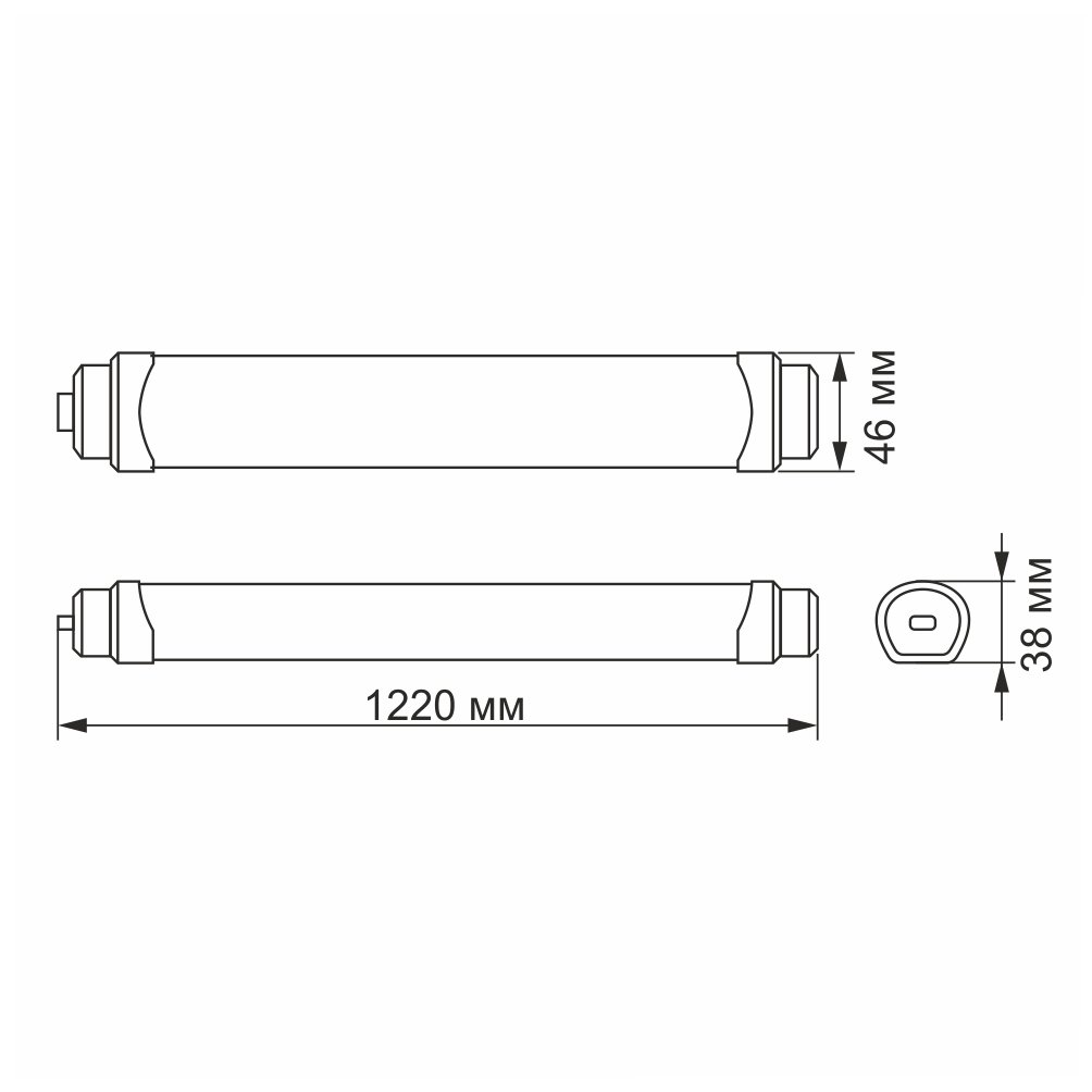 Cветильник линейный Videx LED 36W 1.2М IP65 5000K магистральный (VL-BNWL-36125) - фото 3