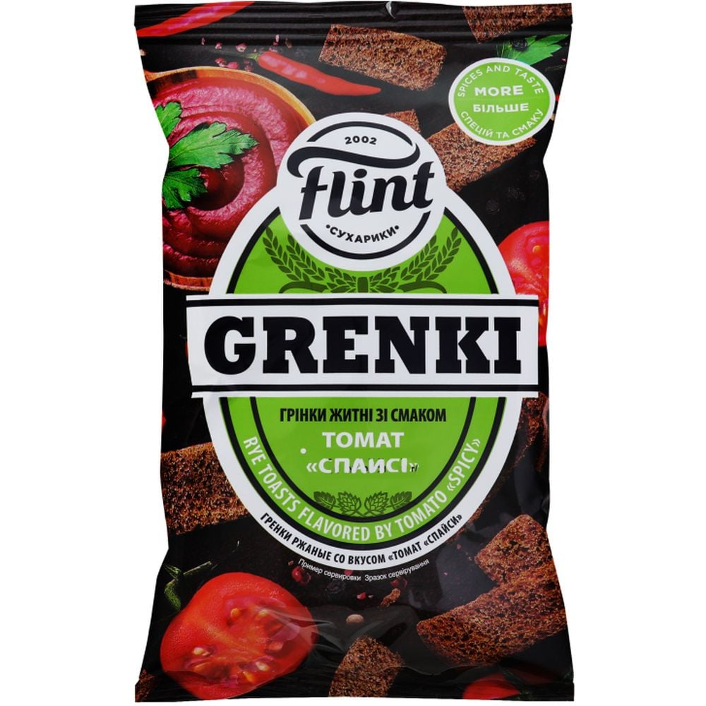Гренки Flint Ржаные со вкусом томата Спайси 65 г (878981) - фото 1