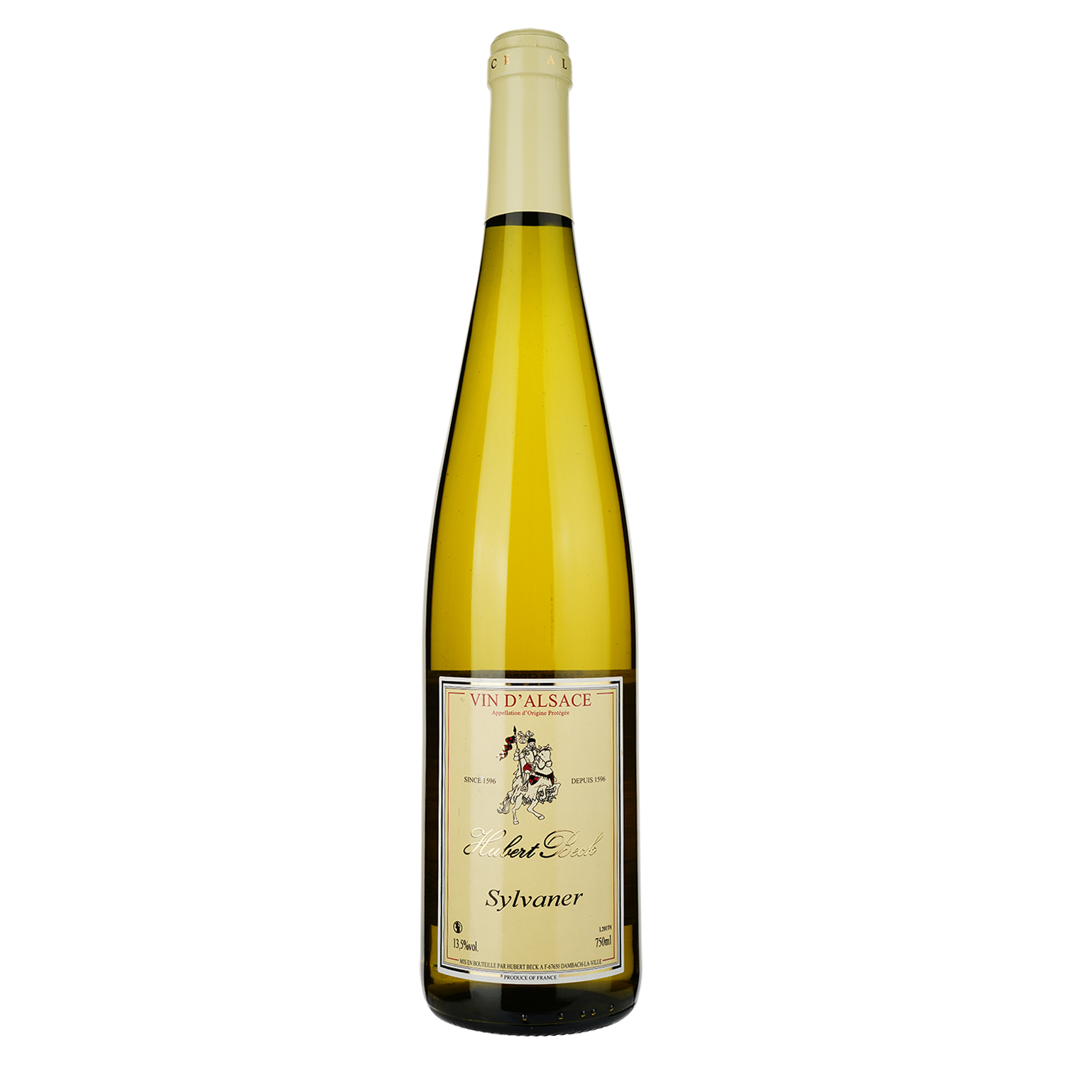 Вино Hubert Beck Sylvaner, біле, сухе, 13%, 0,75 л (37625) - фото 1