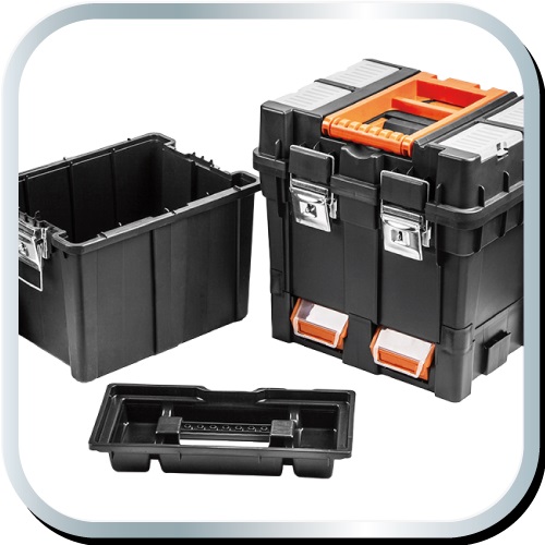 Ящик для инструментов Neo Tools 2 в 1 мобильная мастерская c колесами 4 контейнера (84-115) - фото 7