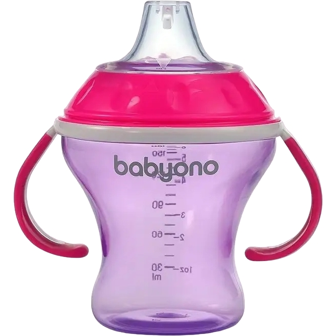 Поилка-непроливайка с мягким носиком BabyOno Natural nursing розовая 3+ 180 мл (1456/02) - фото 1