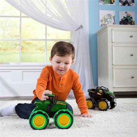 Машинка Трактор John Deere Kids Monster Treads с большими светящимися колесами (46434) - фото 4