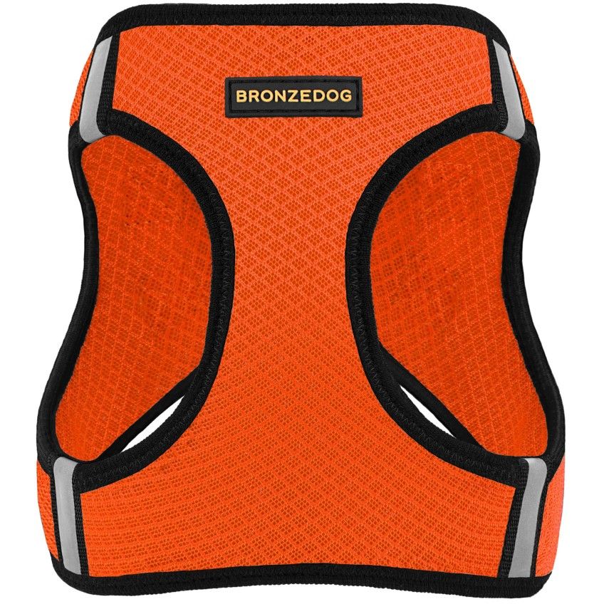 Шлейка для собак Bronzedog Mesh Vest, размер XS, 29х34 см, оранжевая - фото 2