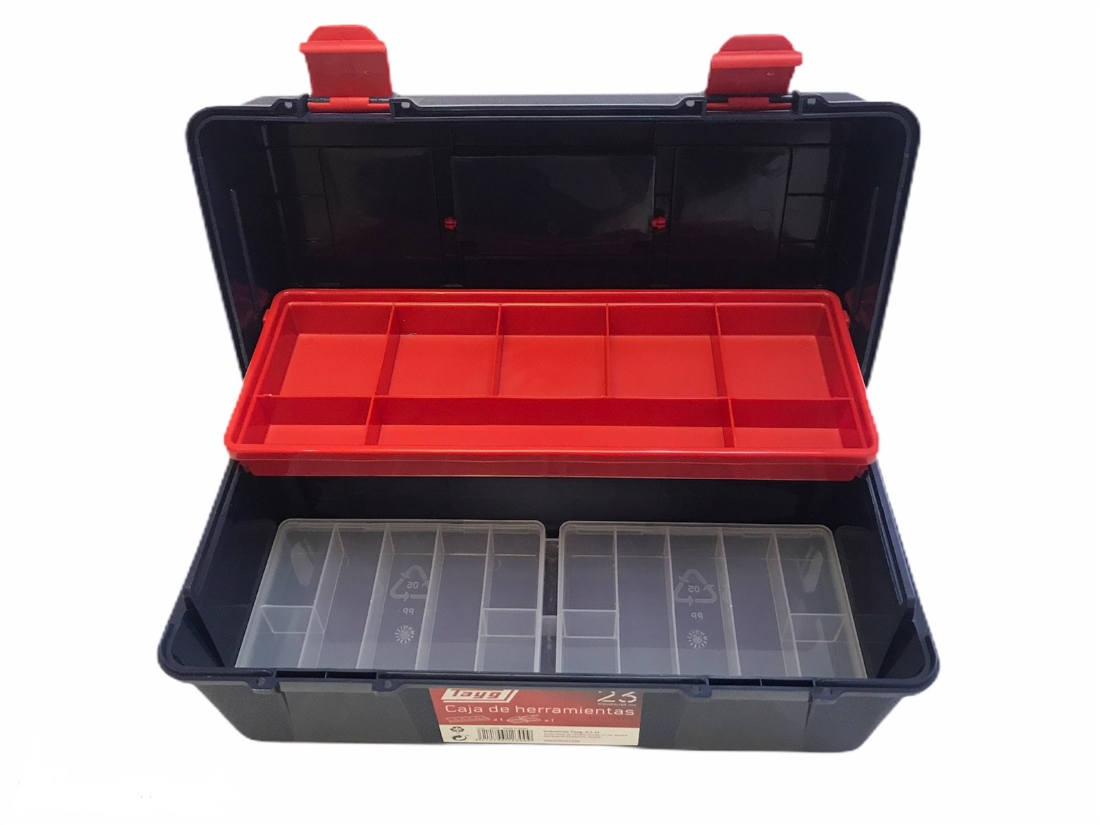 Ящик пластиковий для інструментів Tayg Box 23 Caja htas, з 2 органайзерами, 35,6х18,4х16,3 см, синій (123009) - фото 2