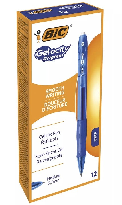 Ручка гелева BIC Gel-ocity Original, 0,35 мм, синій, 12 шт. (829158) - фото 1