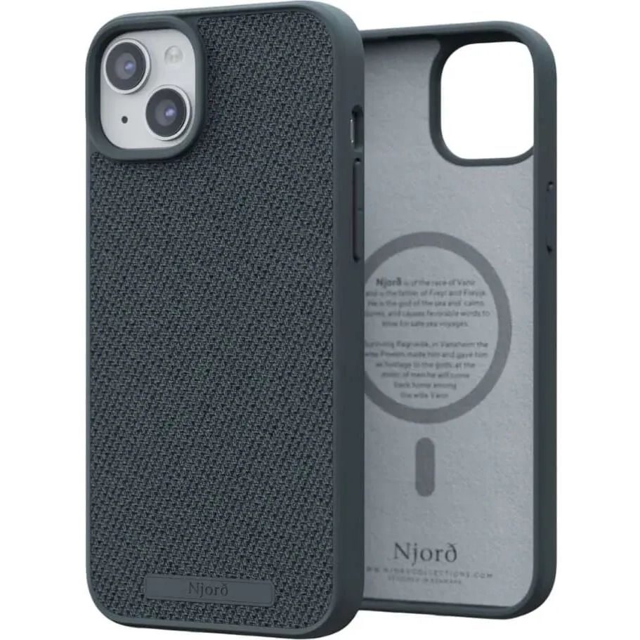 Чохол-накладка Njord Fabric MagSafe Case Dark Grey для iPhone 15 Plus - фото 1