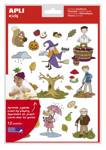 Наклейки тематические обучающие Apli Kids Осень, 12 листов (11624) - фото 1
