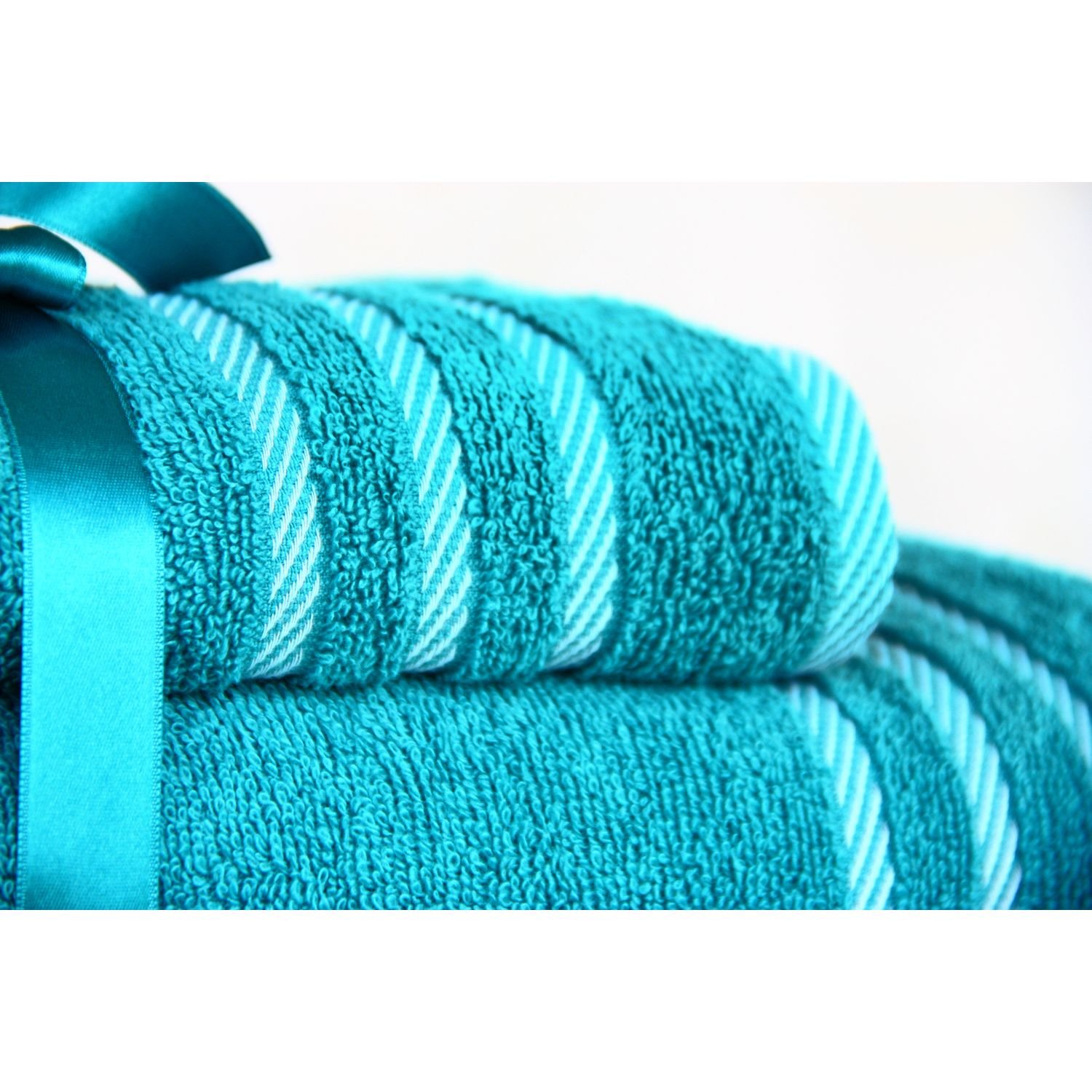 Набір рушників Izzihome Rubin Stripe2 turquoise, 50х90 см, 70х130 см, бірюзовий (604149) - фото 3