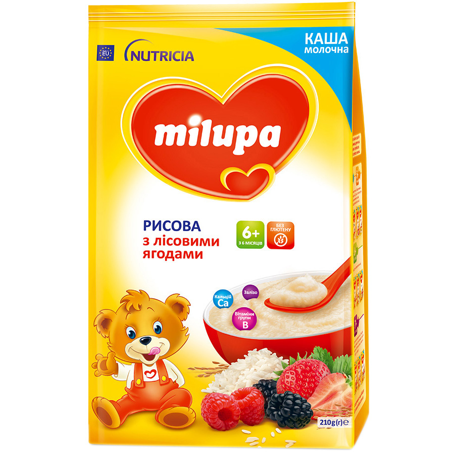 Молочная каша Milupa Рисовая с лесными ягодами 210 г - фото 1