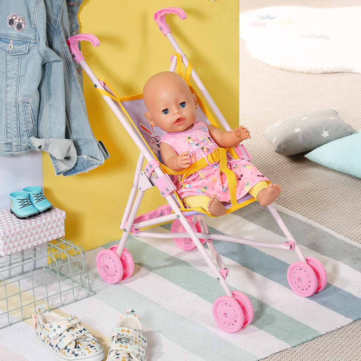 Прогулянковий візочок для ляльки Baby Born S2, рожевий (828670) - фото 4
