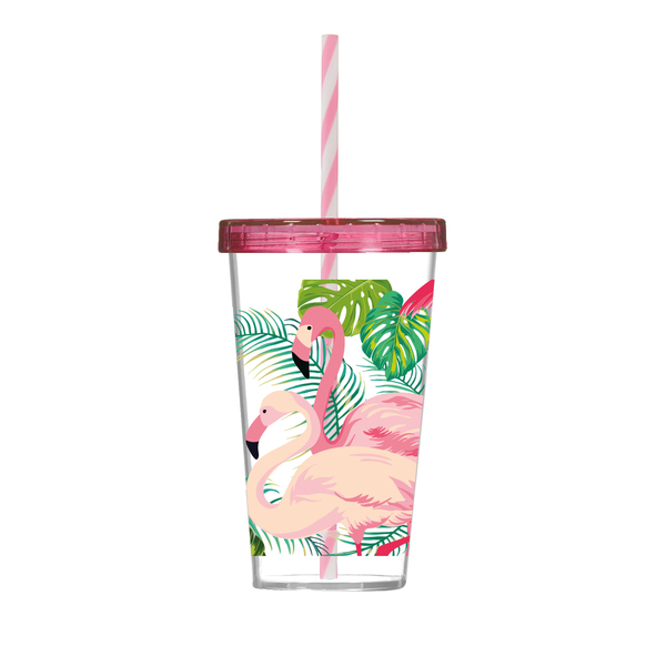Склянка з трубочкою Herevin Flamingo P, 660 мл (6678850) - фото 1