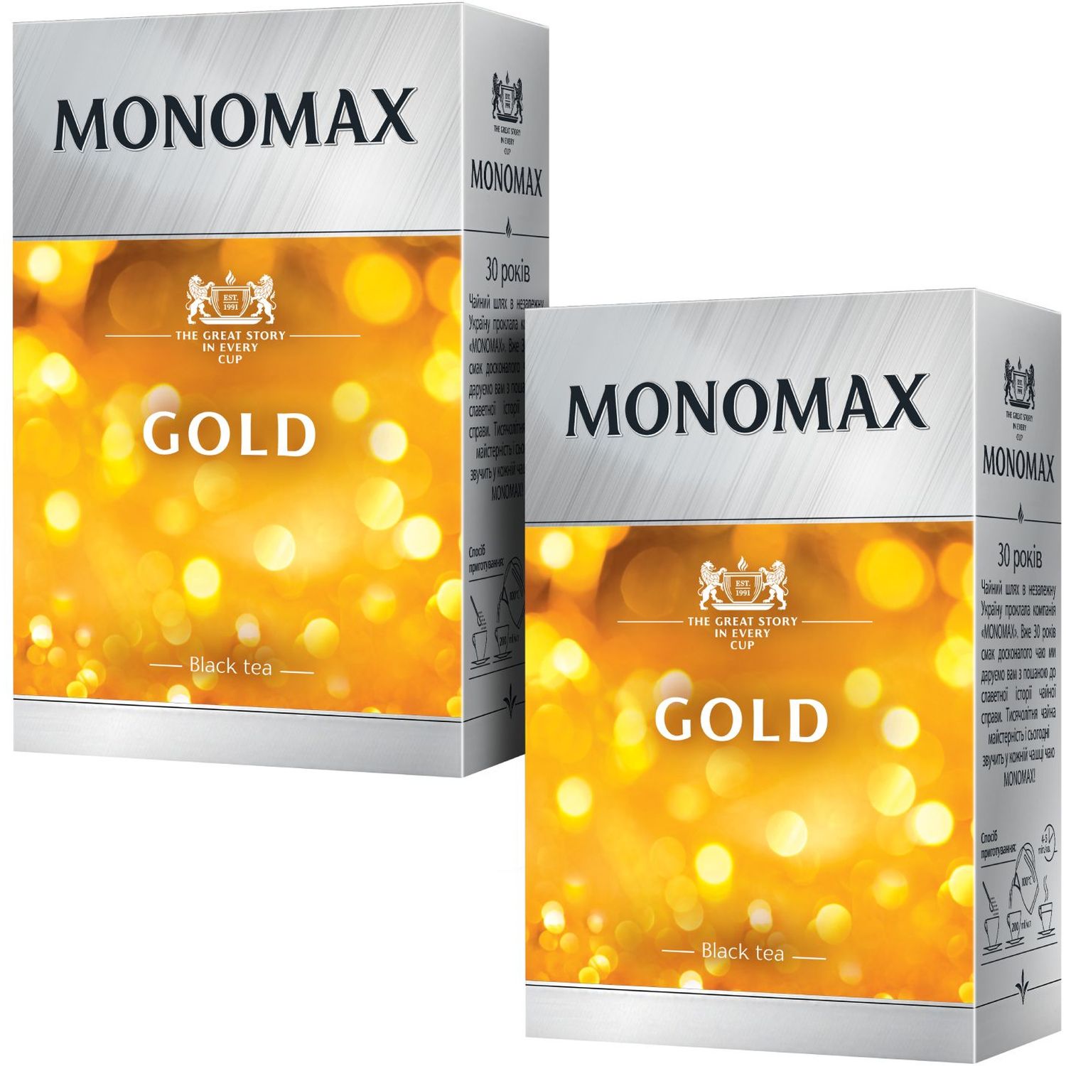 Набір чорного чаю Monomax Gold 180 г (2 шт. х 90 г) - фото 1