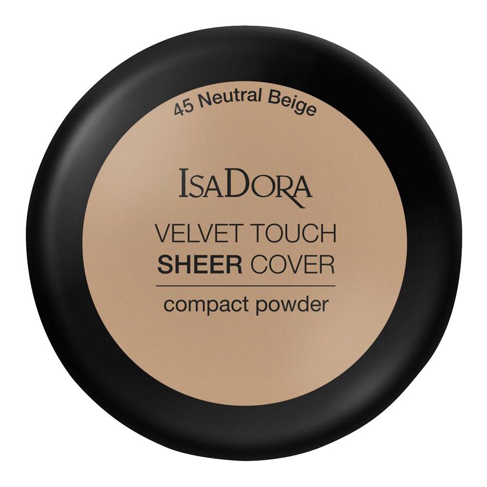 Компактная пудра для лица IsaDora Velvet Touch Sheer Cover Compact Powder, тон 45 (Neutral Beige), вес 10 г (551376) - фото 2