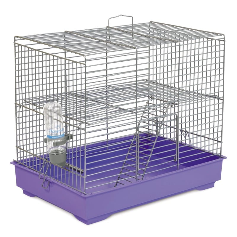 Клетка для грызунов Природа Микки с лесенкой, серебристый с фиолетовым, 37х25х30 см (PR241515) - фото 1
