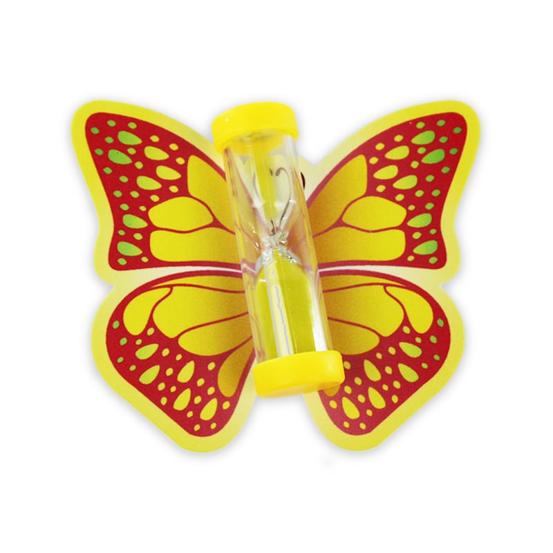 Песочные часы на присоске Стеклоприбор Чистим зубки три минуты Бабочка, красный (404626) - фото 1