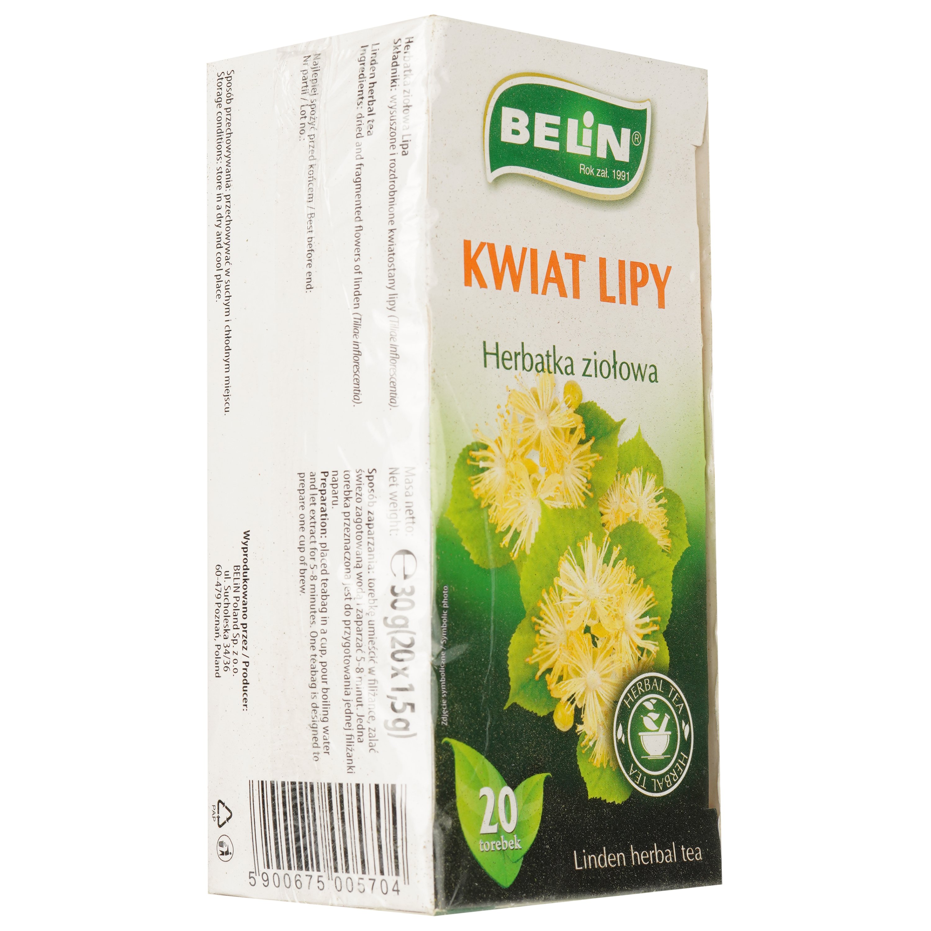 Чай травяной Belin Липа 30 г (20 шт. х 1.5 г) (895345) - фото 2