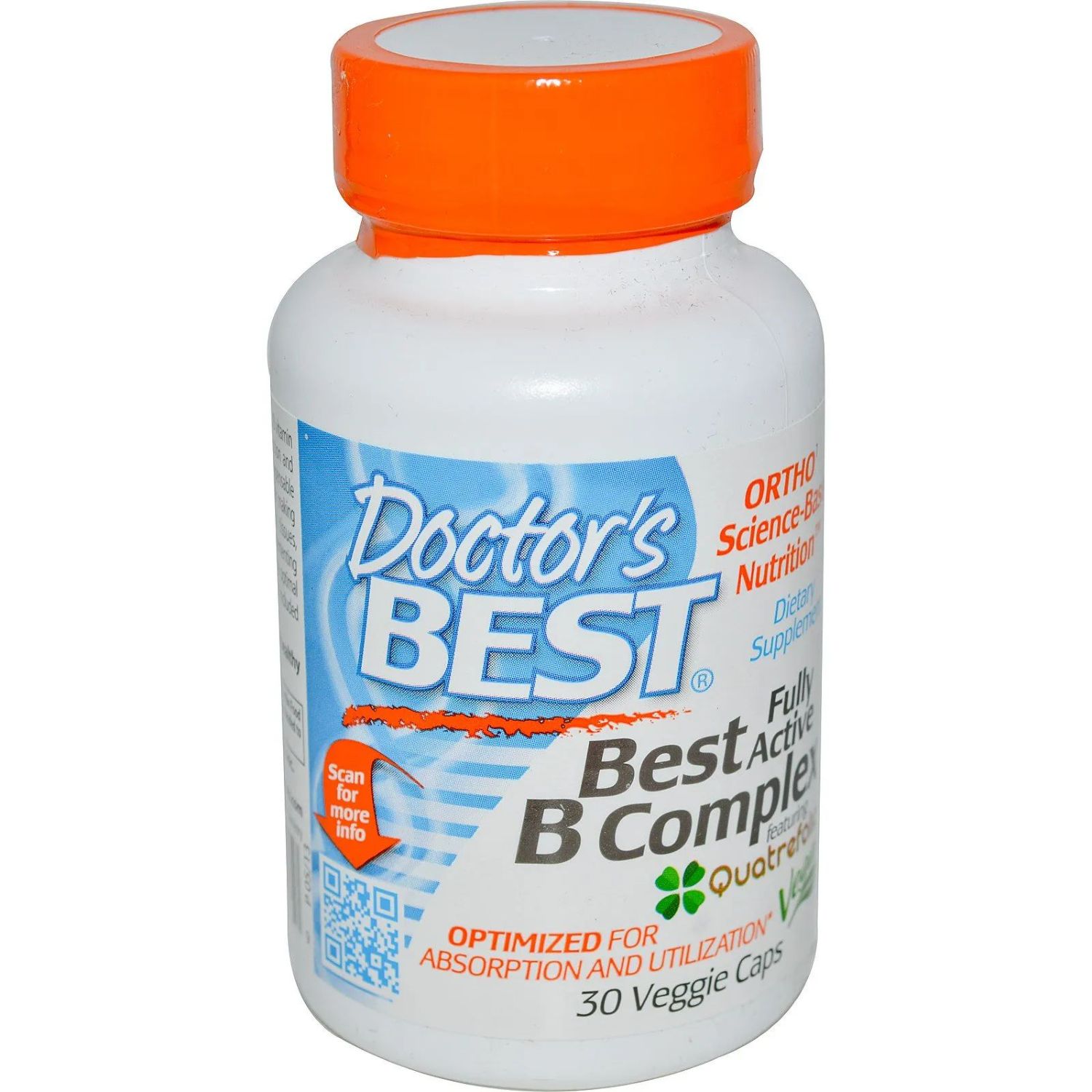 Комплекс витаминов группы В Doctor's Best Quatrefolic 30 гелевых капсул - фото 1