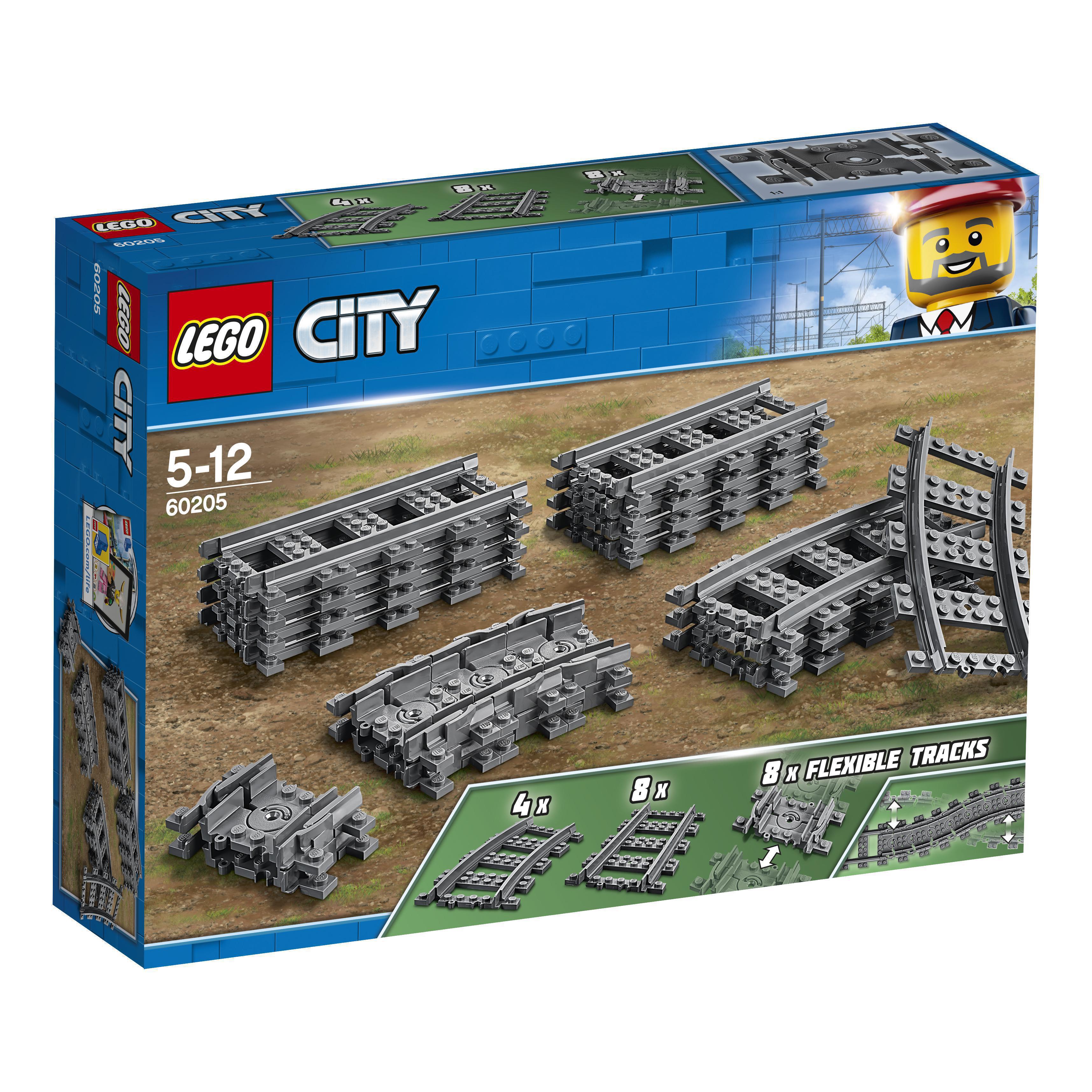 Конструктор LEGO City Рейки, 20 деталей (60205) - фото 1