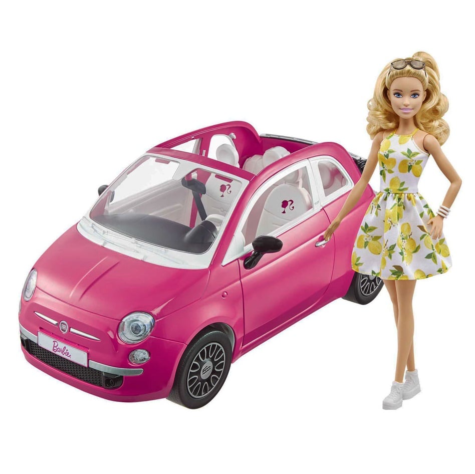 Набор с куклой Barbie Fiat 500, розовый (GXR57) - фото 1
