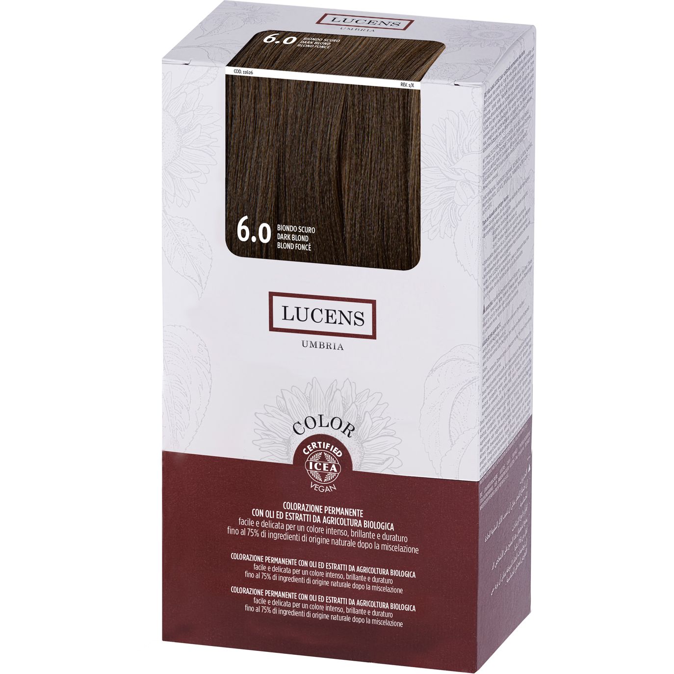 Фарба для волосся Lucens Color, відтінок 6.0 (темний блондин), 145 мл (110407) - фото 1