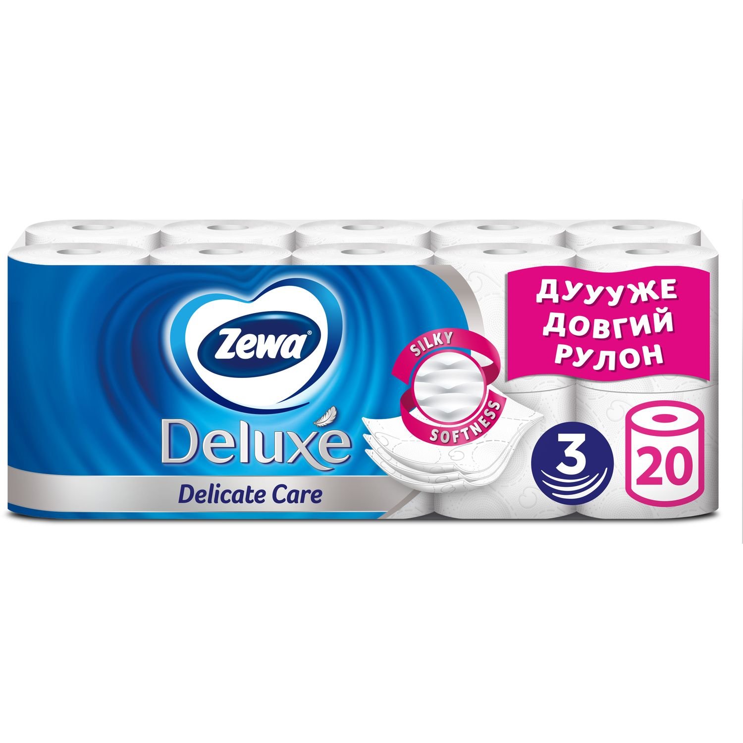 Туалетний папір Zewa Deluxe, тришаровий, 20 рулонів - фото 1