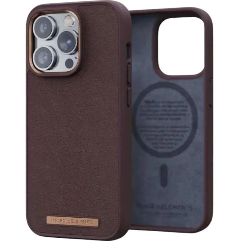 Чохол-накладка Njord Genuine Leather MagSafe Case Dark Brown для iPhone 14 Pro - фото 1