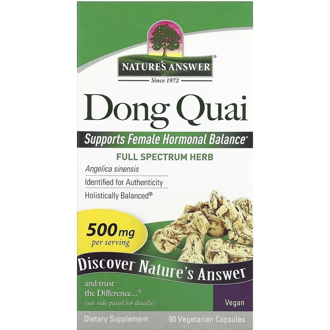 Дудник Nature's Answer Dong Quai 500 мг 90 вегетаріанських капсул - фото 2