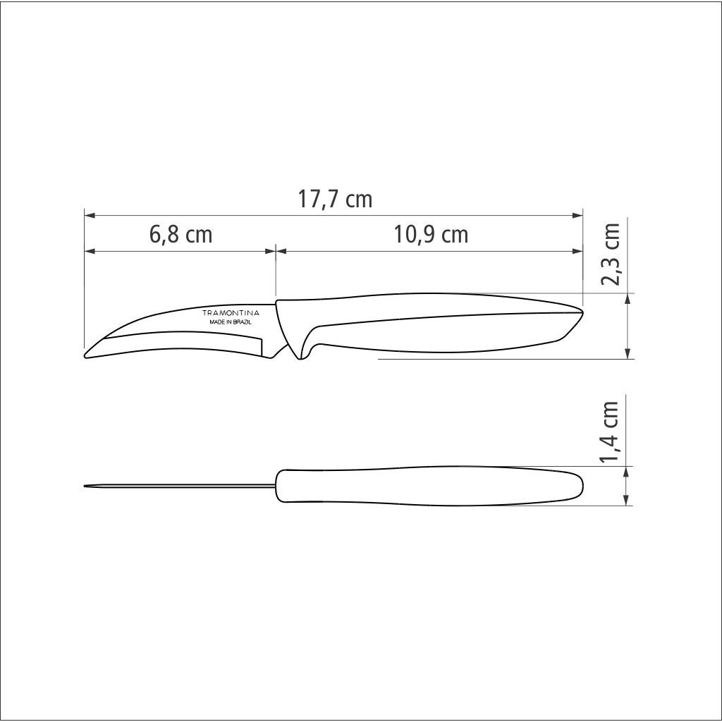 Ніж для зняття шкірки Tramontina Plenus light grey 76 мм (23419/133) - фото 4