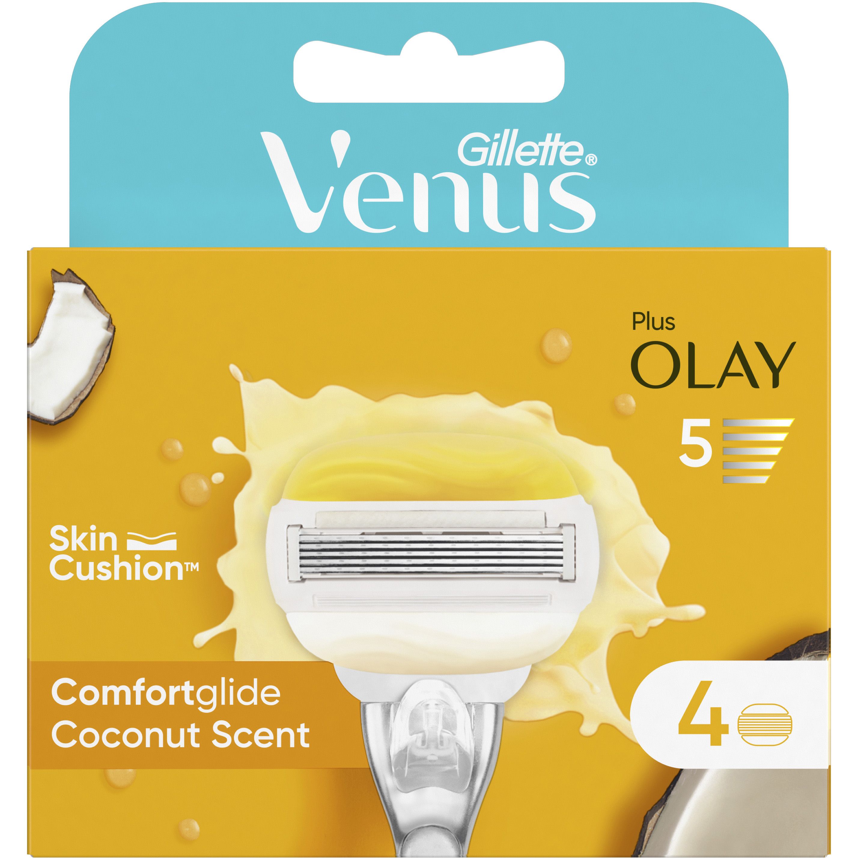 Змінні касети для гоління Venus & Olay Comfort Glide Кокос 4 шт. - фото 1