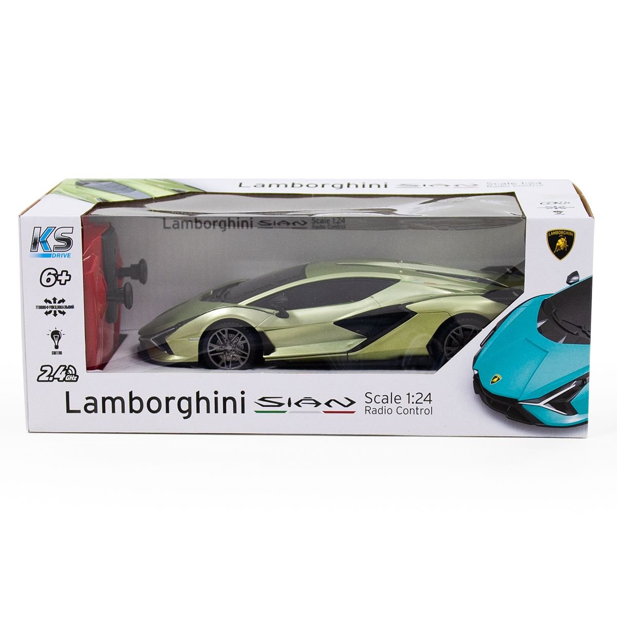 Автомобиль KS Drive на р/у Lamborghini Sian 1:24, 2.4Ghz зеленый (124GLSG) - фото 9