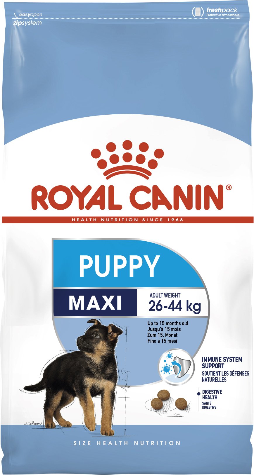 Сухой корм Royal Canin Maxi Puppy для щенков крупных пород, с мясом птицы и рисом, 4 кг - фото 1