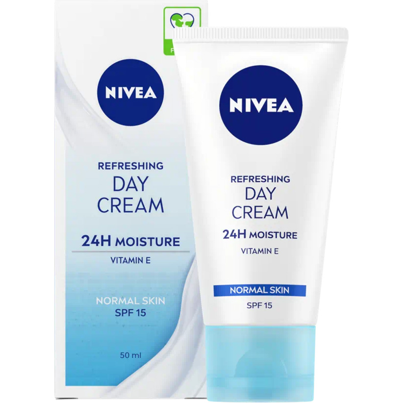 Освежающий дневной крем Nivea SPF 15 Интенсивное увлажнение 24 часа для нормальной кожи 50 мл - фото 1