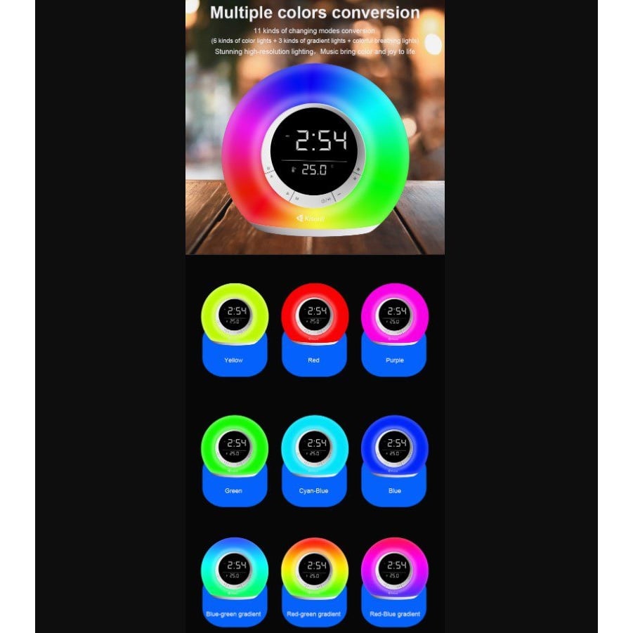 Портативная колонка часы будильник Kisonli Q6B Bluetooth 3600 mAh 5 Вт - фото 8