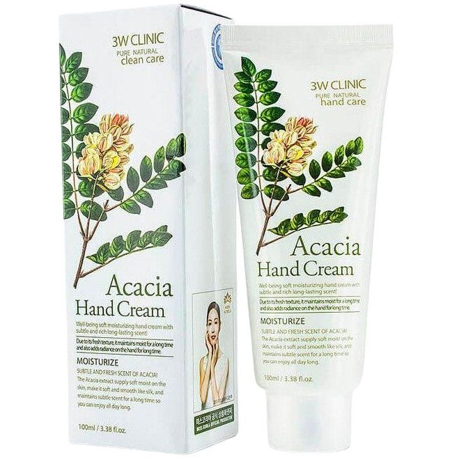 Крем для рук 3W Clinic Acacia Hand Cream увлажняющий с экстрактом акации 100 мл - фото 1