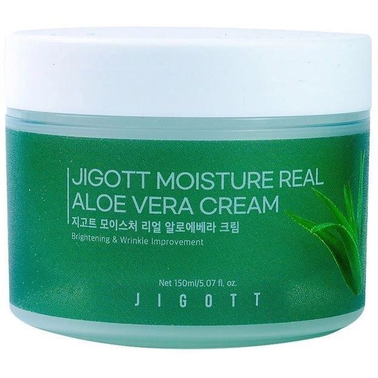 Зволожуючий крем для обличчя Jigott Moisture Real Aloe Vera Cream, з алое, 150 мл - фото 1