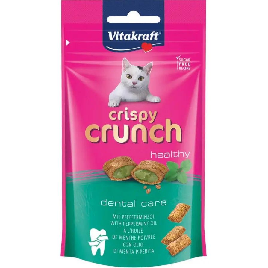 Ласощі для котів Vitakraft Crispy Crunch Dental Care з м'ятою, 60 г - фото 1