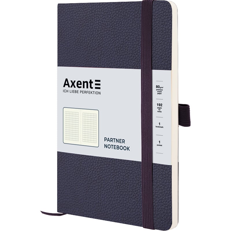 Книга записна Axent Partner Soft Skin A5- в клітинку 96 аркушів синя (8616-02-A) - фото 1