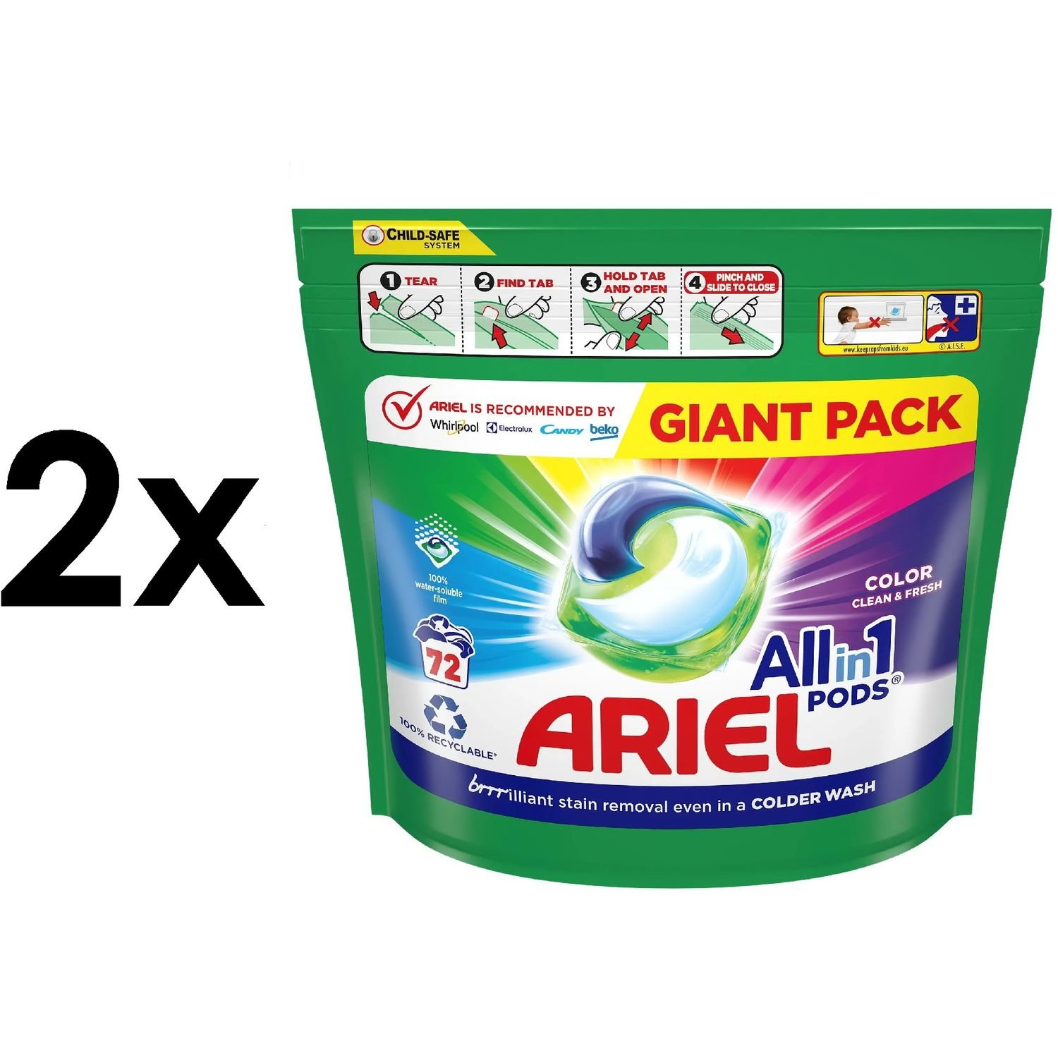 Капсули для прання Ariel Pods Все-в-1 Color, для кольорових тканин, 144 шт. - фото 2
