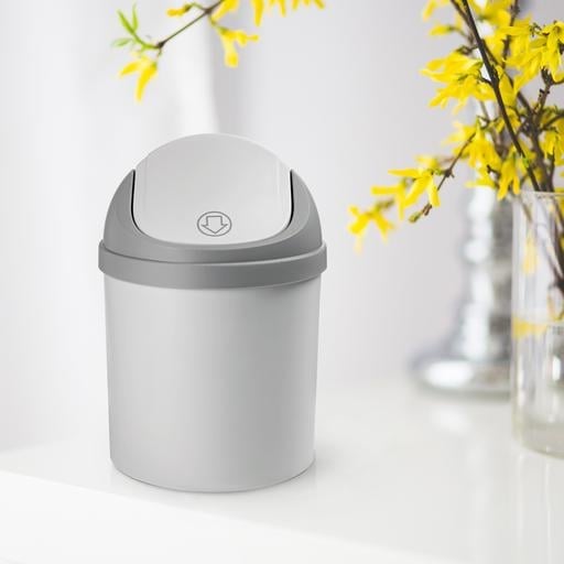 Відро для сміття з кришкою МVM, 1,6 л, сіре (BIN-10 1.6L GRAY) - фото 6