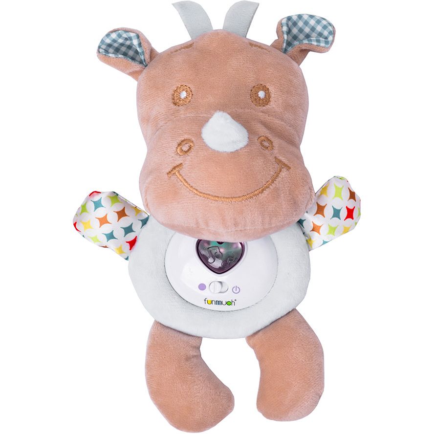 Мягкая игрушка Funmuch Baby Носорог, со световыми и музыкальными эффектами (FM888-3) - фото 1
