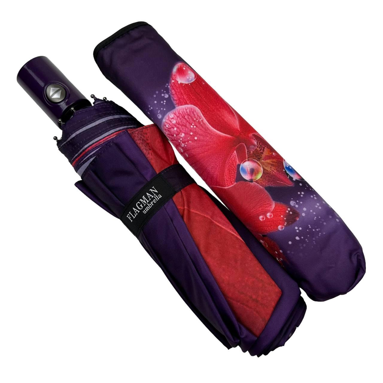 Женский складной зонтик полный автомат The Best 102 см фиолетовый - фото 7