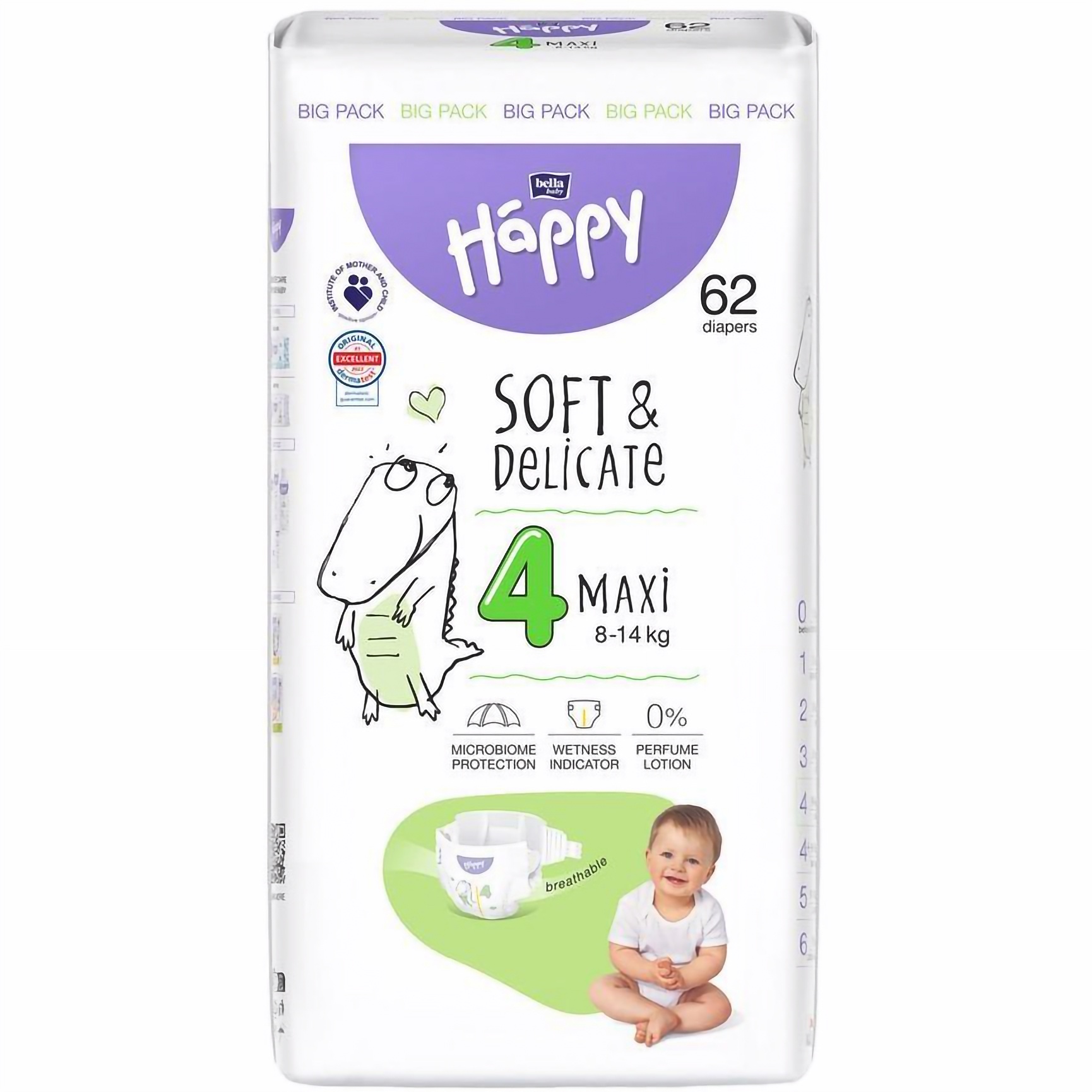 Підгузки дитячі Bella Baby Happy Maxi 4 (8-14 кг) 62 шт. - фото 1