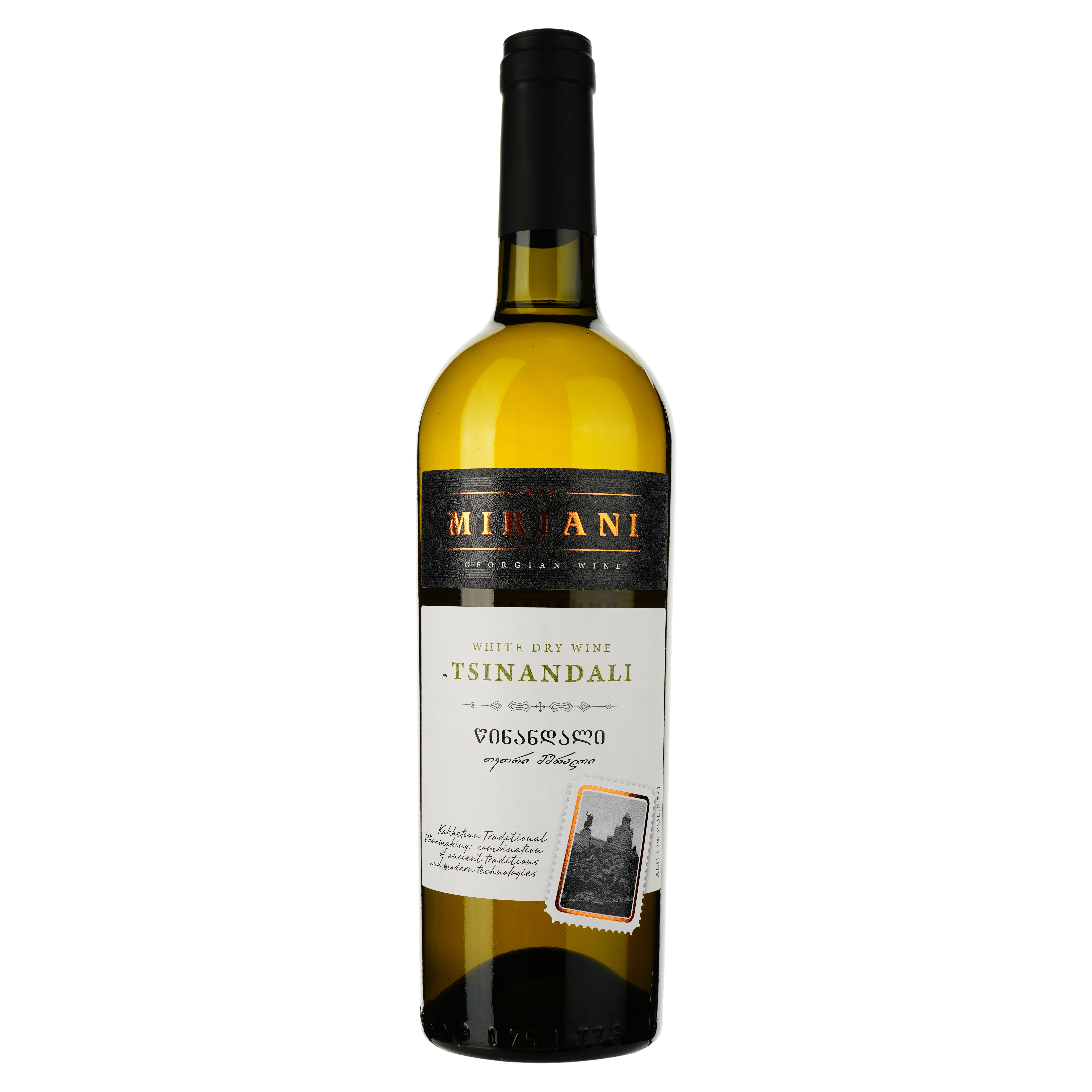 Вино Miriani Цинандалі, біле, сухе, 0,75 л - фото 1