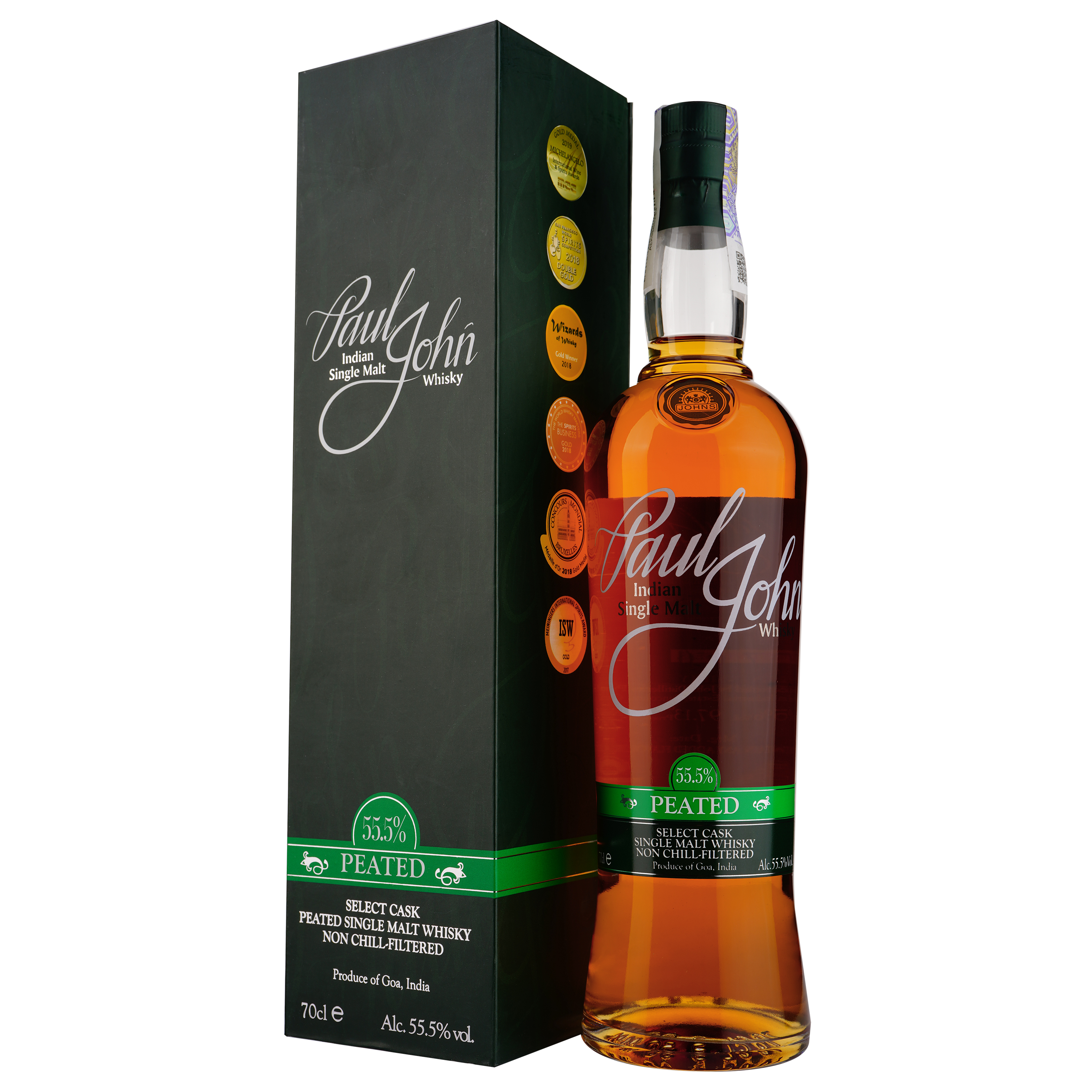 Віскі Paul John Peated Single Malt Indian Whisky 55.5% 0.7 л в коробці - фото 1